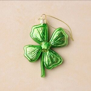 John Derian Glass Clover Green Christmas Ornament